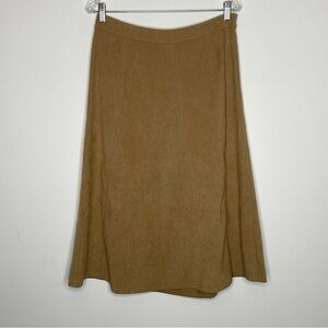 Christopher & Banks Tan Moleskin Midi Skirt